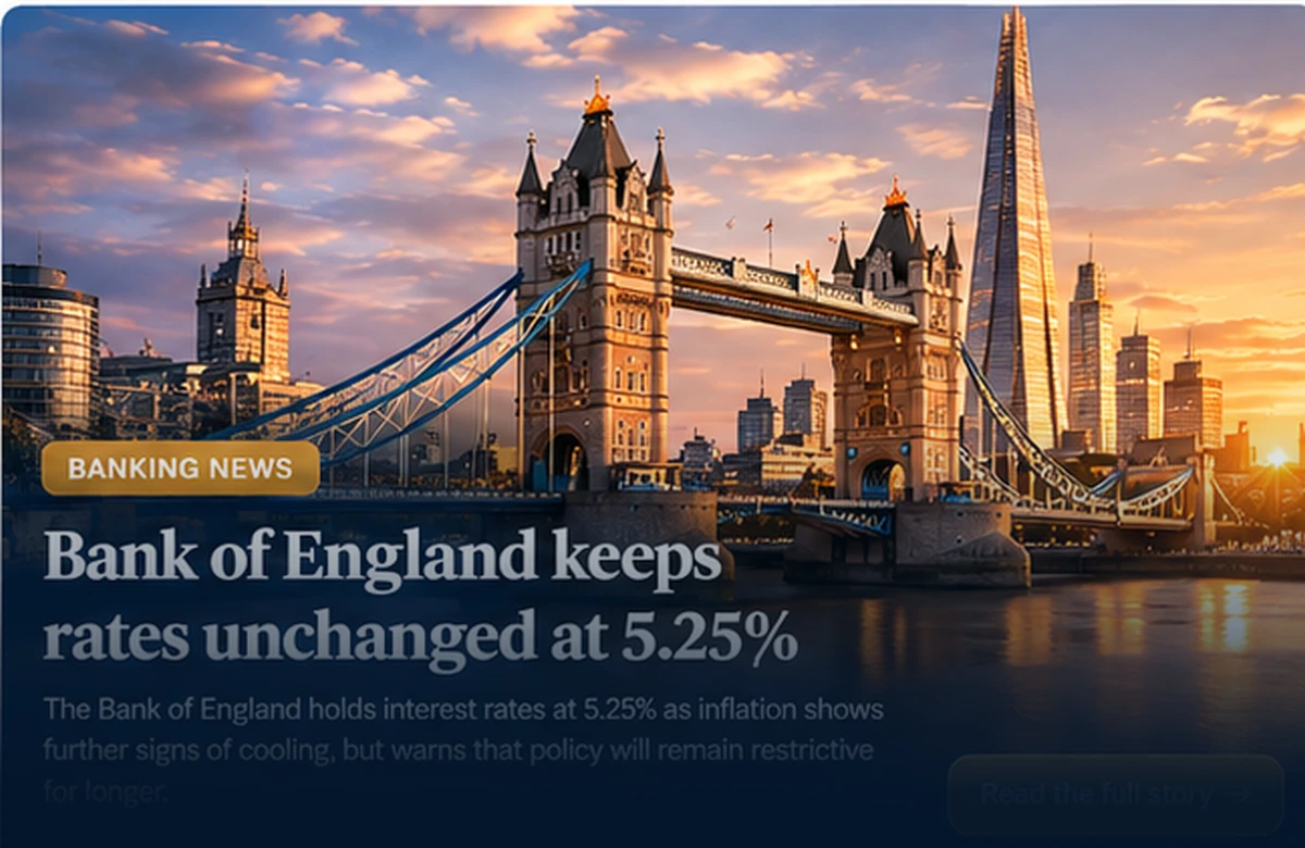 Tower Bridge at sunset for UK banking news